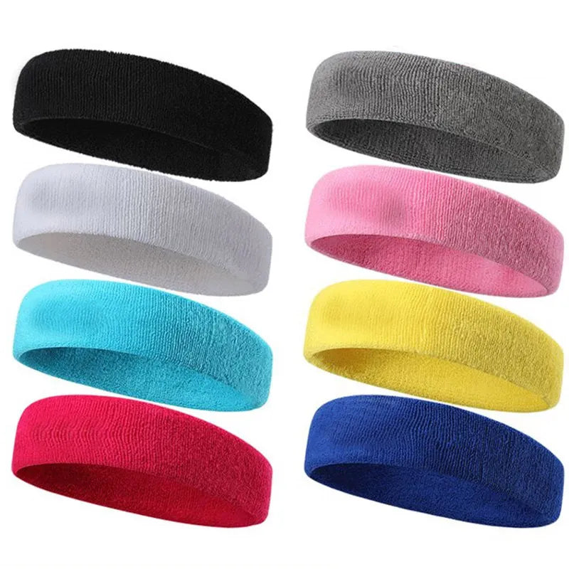 3PCs Sports Headband Sweatband Stretch Elastic Outdoor Sport Sweat Headband Wristband Women Gym Running Tennis Headwrap