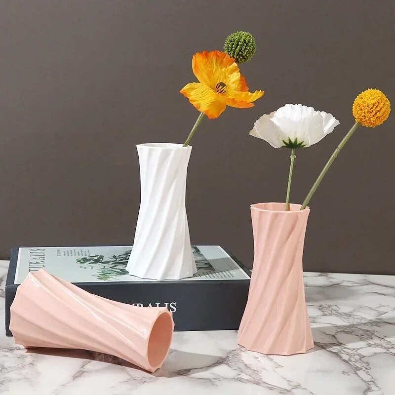 Nordic Plastic Flower Vase Hydroponic Pot Vase Decoration Home Desk Decorative Vases for Flowers Decoration Maison Floreros