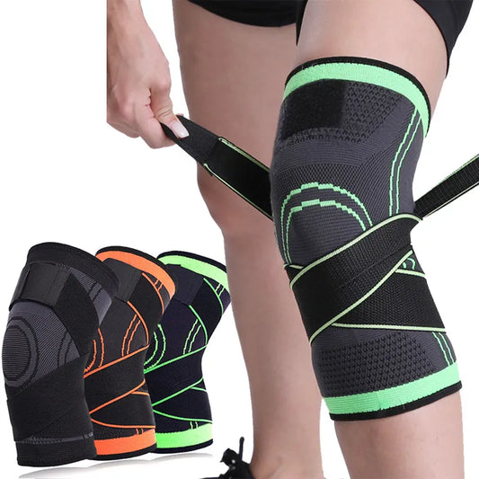 1PC Sports Fitness Knee Pads Men Pressurized Elastic Kneepad Support Bandage Fitness Gear Basketball Volleyball Brace Protector