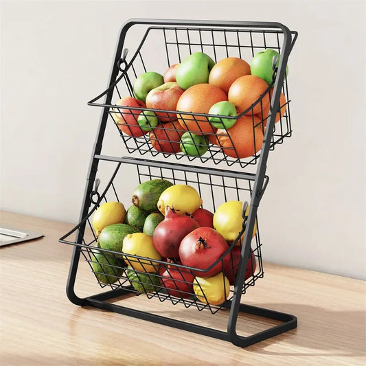 Kitchen Organizer Shelf Double Layer Seasoning Vegetables Fruits Holder Assembly Bathroom Cosmetic Removable Stand Storage Shelf