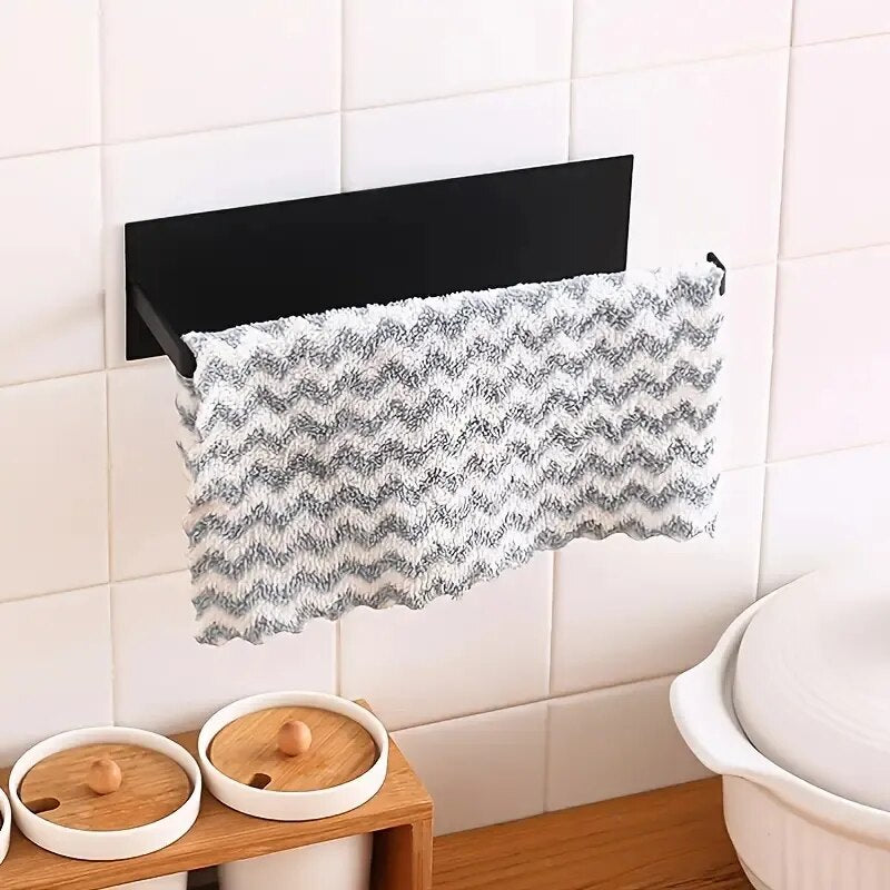 1pc Kitchen Carbon Steel Paper Towel Holder, No Punch Paper Towel Holder, Household Paper Hanger, Storage Rack