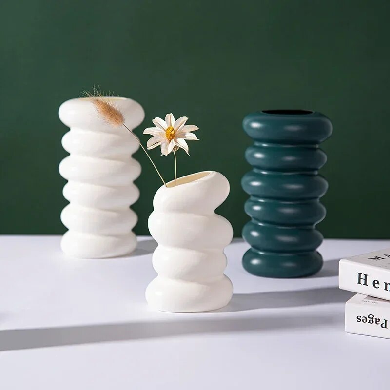 Nordic Plastic Flower Vase Hydroponic Pot Vase Decoration Home Desk Decorative Vases for Flowers Decoration Maison Floreros